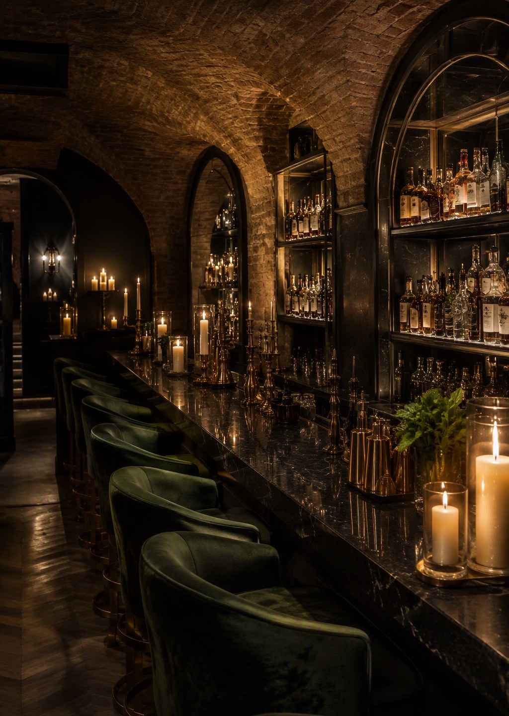 Interieur van Bar Nero in kaarslicht